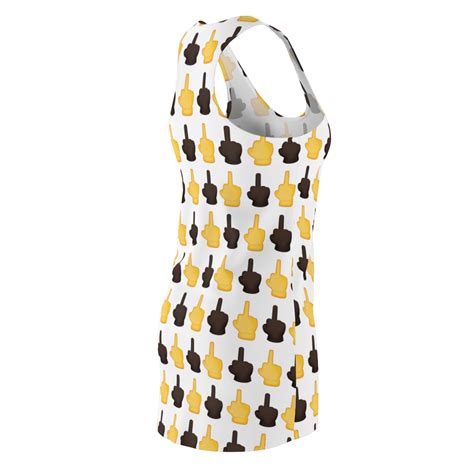 Middle Finger Black And Yellow Fuck You Emoji Dress Toddities