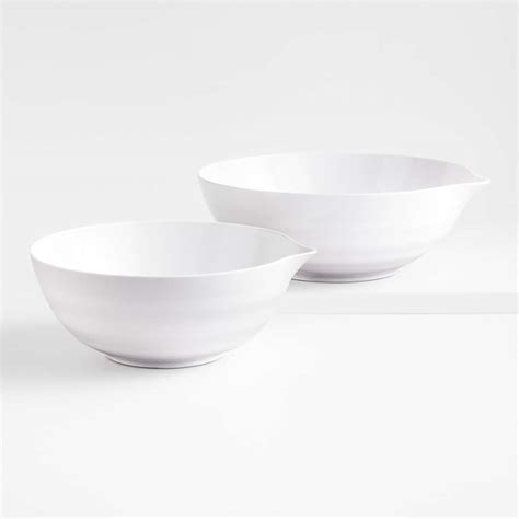 Sia White Melamine Mixing Bowls, Set of 2 + Reviews | Crate & Barrel Canada