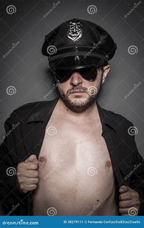 Police Naked Man With Cap And Glasses Stock Photography Cartoondealer