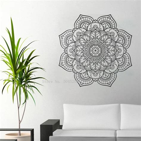 Calcoman A De Mandala Para Pared Pegatina De Vinilo De Flor De Arte