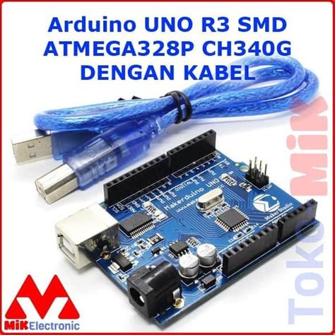 Jual JUAL ARDUINO UNO R3 SMD ATMEGA328P MEGA328P CH340G DENGAN USB