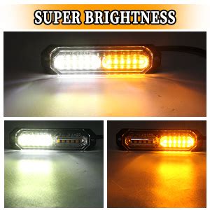 Afurkuot 8 PCS Of White Amber Strobe Light Beacon Light Bars For