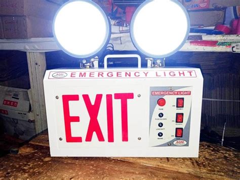 White And Black Agni Emergency Exit Light Cabinet 2 30 5 X 8 9 X 30