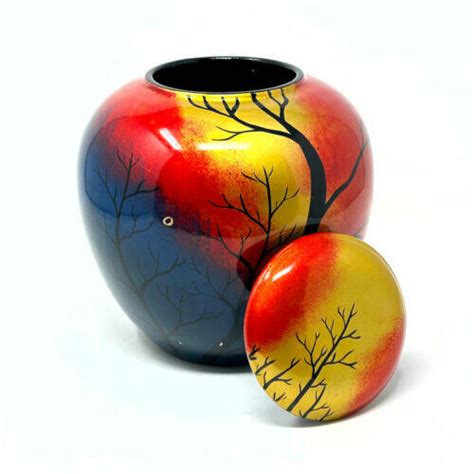 Ceramic Cremation Urn Adult Hand Painted Tree Aesthetic Urns Urns