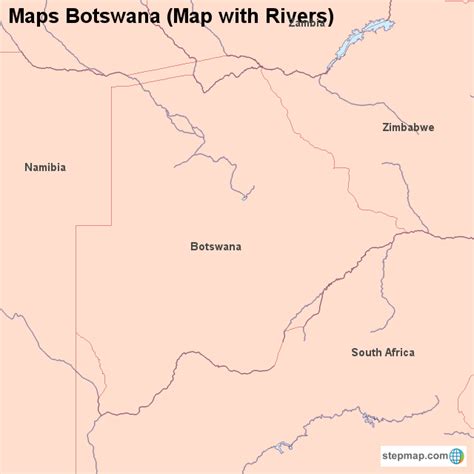 Stepmap Maps Botswana Map With Rivers Landkarte F R Africa