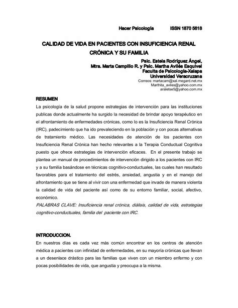 PDF CALIDAD DE VIDA EN PACIENTES CON INSUFICIENCIA CALIDAD DE VIDA