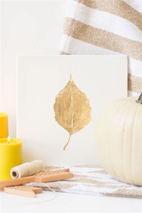 DIY Golden Leaf Art For Fall