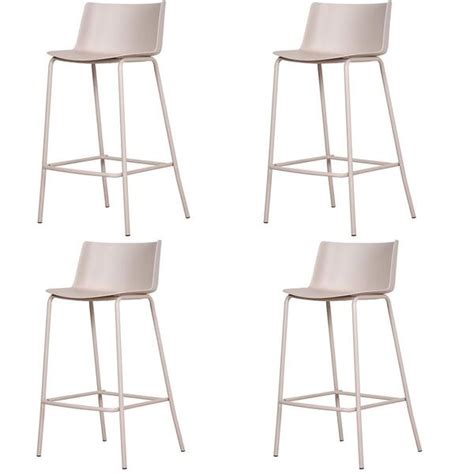 Kit Banquetas Ipanema Alta Fratini cm altura em Polipropileno Base em Aço Nude Leroy Merlin