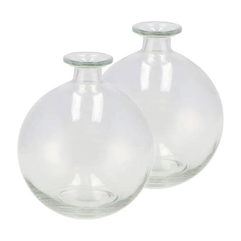 DK Design Bloemenvaas Rond Model 2x Helder Gekleurd Glas