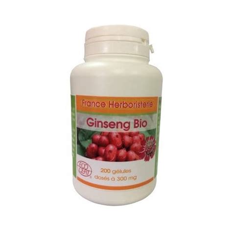 France Herboristerie Ginseng Bio 300mg 200caps DocMorris France