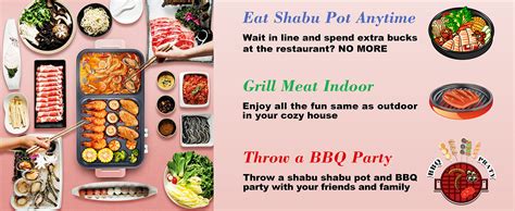 Amazon Topwit Hot Pot Electric With Grill 2 In 1 Indoor Non Stick For Steaks Shabu Shabu