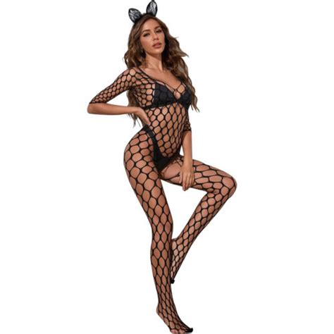 Buy Women Sexy Lingerie Fishnet Full Body Stockings Babydoll Bodysuit Outfit Dress Online At