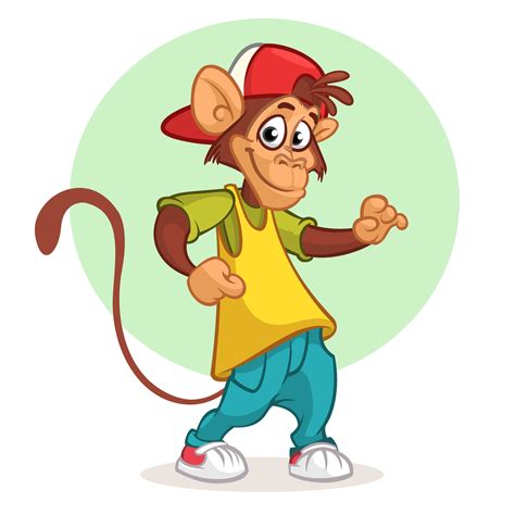 Cartoon monkey dancing. Vector illustration 26583243 Vector Art at Vecteezy