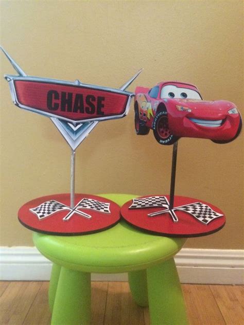 Cars Character Centerpiece Mcqueen And Mator Birthday Centerpiece Dulceros De Cars Fiestas De