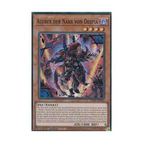 Aluber Der Narr Von Despia RA02 DE016 V 4 Platinum Secret Rare