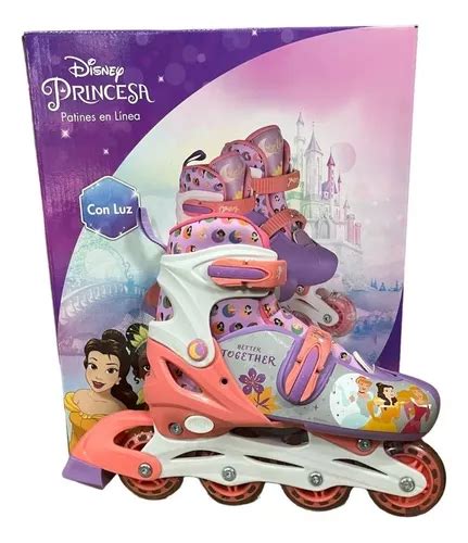 Patines Disney Princesas Linea Patin Ajustable Luz En Rueda Envío gratis