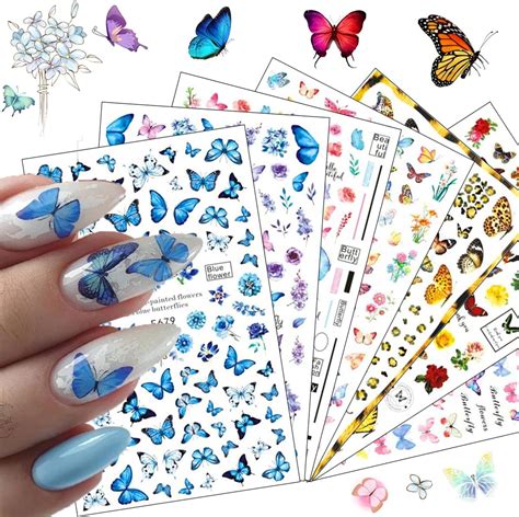 Amazon Butterfly Nail Art Stickers D Self Adhesive Nail Decals