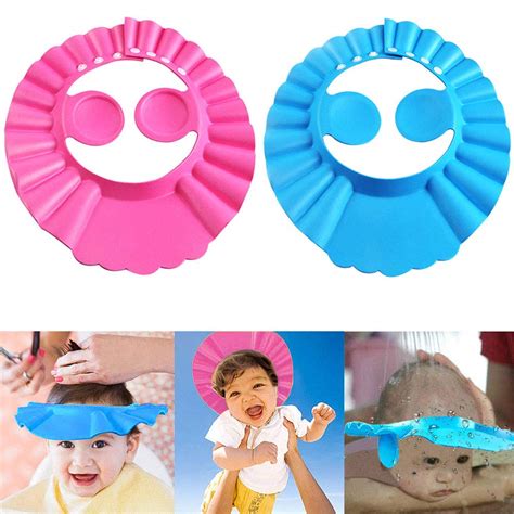 Febsnow Baby Shower Cap Bathing Cap 2 Pcs Soft Adjustable