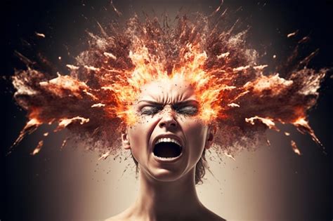 Premium Ai Image Head Explosion Headache Aggression Negative Emotions