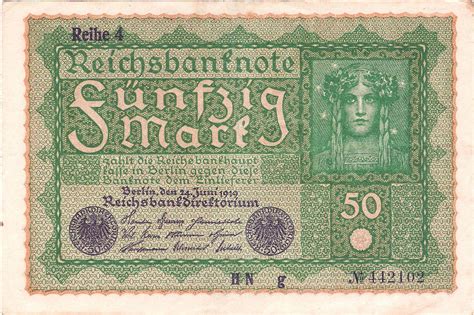 50 Mark Reichsbanknote Allemagne 1871 1948 Numista