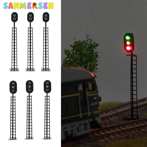 Ho Scale Miniature Street Light Model Railway Block Signal Green