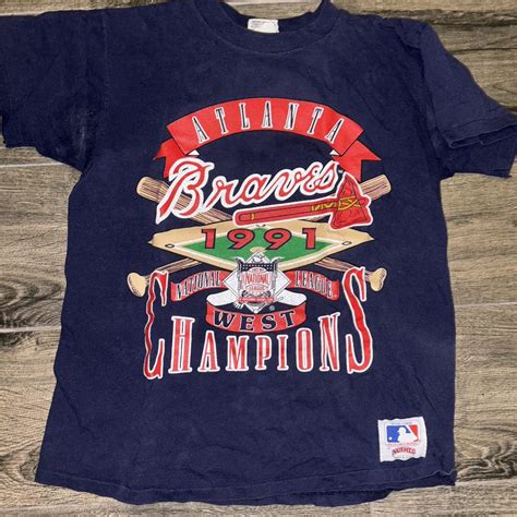 Vintage Braves Shirt Single Stitch Usa Nutmeg Mills Depop