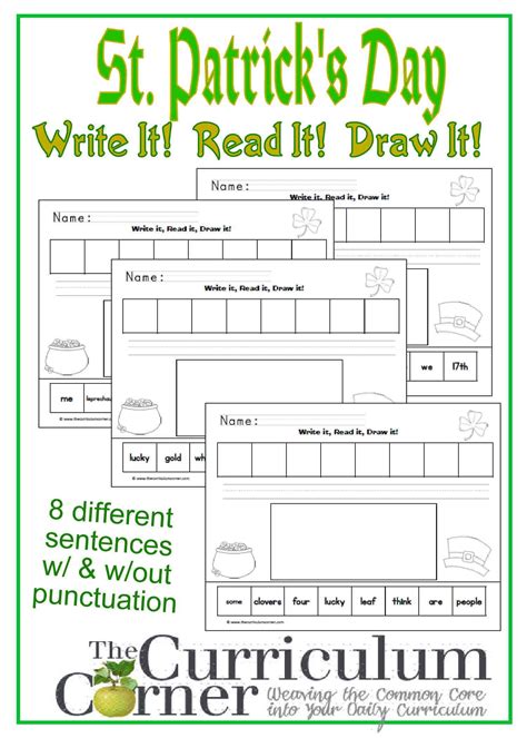 St Patrick S Day Write Read And Draw The Curriculum Corner 123