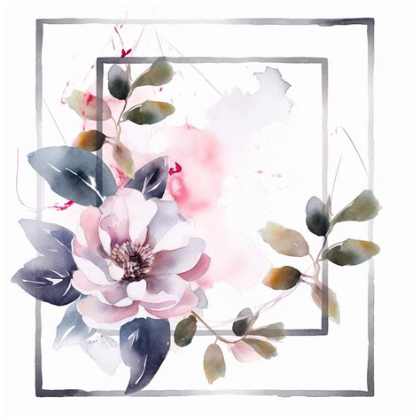 Premium AI Image | Watercolor flowers with a frame