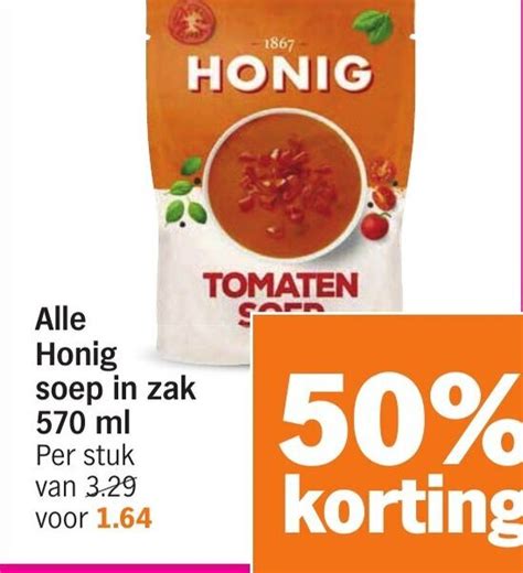 Alle Honig Soep In Zak 570 Ml Aanbieding Bij Albert Heijn