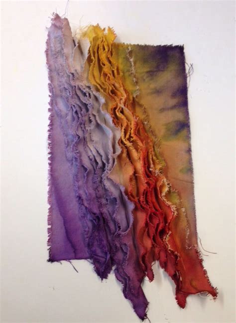 Distressed Canvas Strips Stitched To Create 3d Layers Dyed And