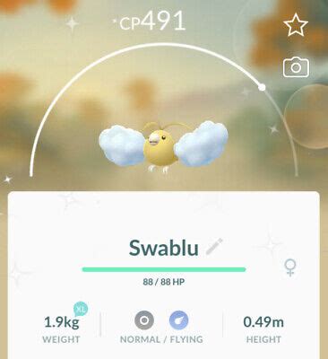 Pokémon Go shiny swablu ! shiny swablu)~ reliable service ! ~ | eBay