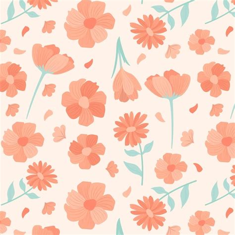 Desenho floral em tons de pêssego | Vetor Grátis