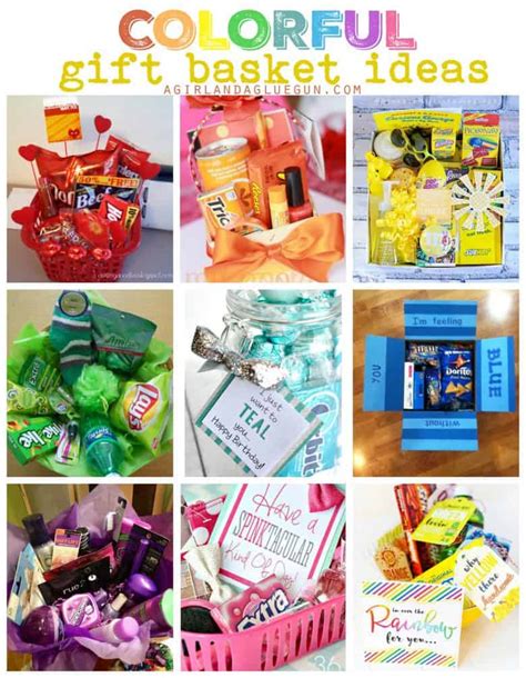 Colorful gift basket ideas! - A girl and a glue gun