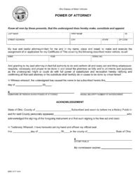 Free Ohio Power Of Attorney Forms PDF Word