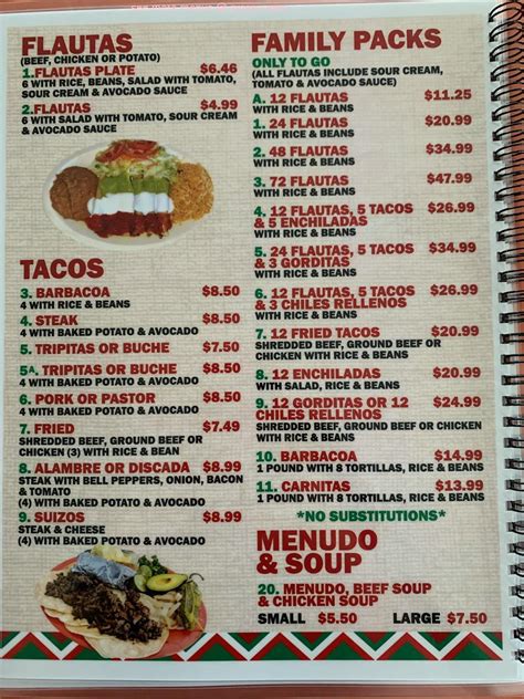 Menu At El Portal Del Ciros Mexican And Seafood Restaurant El Paso N