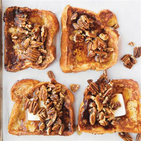 Buttered Pecan French Toast With Bourbon Maple Syrup Recipe Epicurious