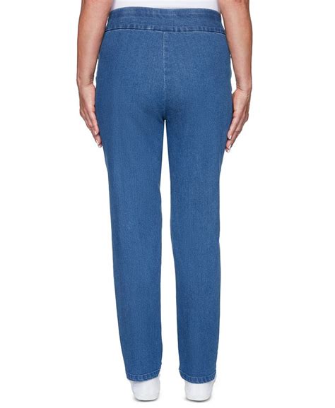 Alfred Dunner Pearls Of Wisdom Stretch Denim Pull On Jeans Macys