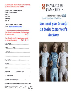 Fillable Online Cuh Org Programme Application Form Cambridge