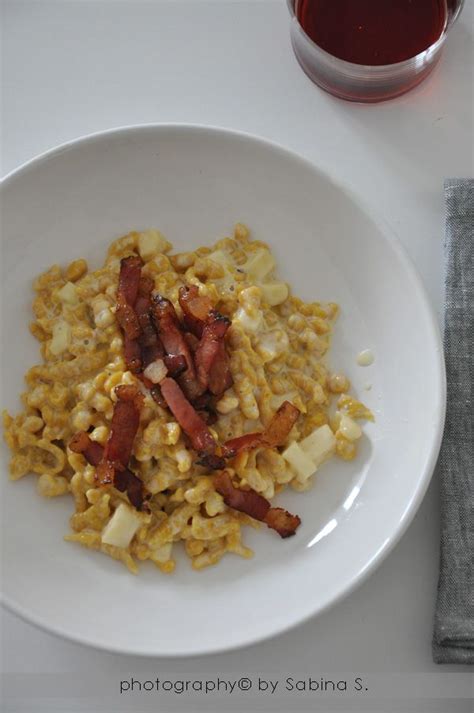 Spätzle di zucca con speck e formaggio Cucina tedesca Idee