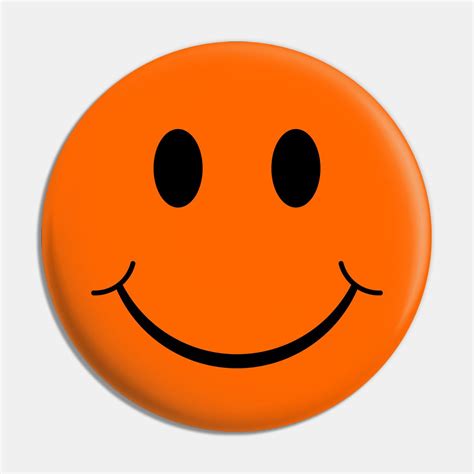 Vibrant Orange Smiley Face Emoji Pin | Express Yourself with this ...