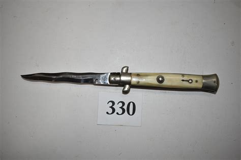 Sold Price: Inox Italy Horn Handle Switchblade Knife - June 6, 0122 9: ...