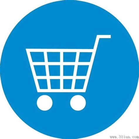 Blue Shopping Cart Icon Vector Vectors Graphic Art Designs In Editable