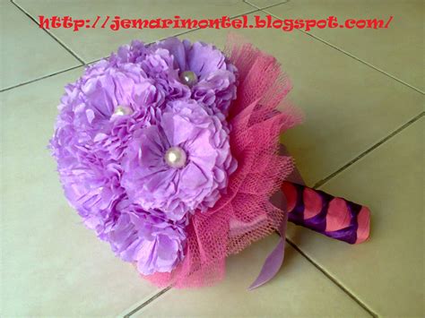 Bunga Tangan Cekmin Nimsay Shirley Poppy Crepe Flower Hand Bouquet