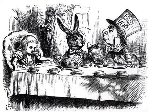 The Mad Hatters Tea Party Illustration From Alices Adventures In