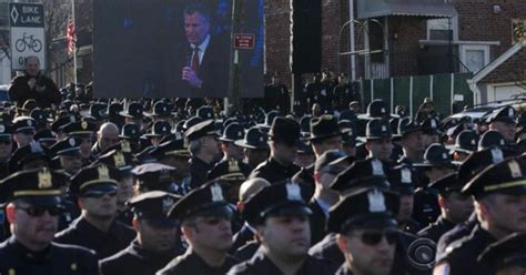 NYPD officer funeral reveals rifts in police force - CBS News