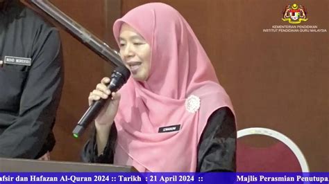 MAJLIS PERASMIAN PENUTUPAN PERTANDINGAN MAJLIS TILAWAH TAFSIR DAN