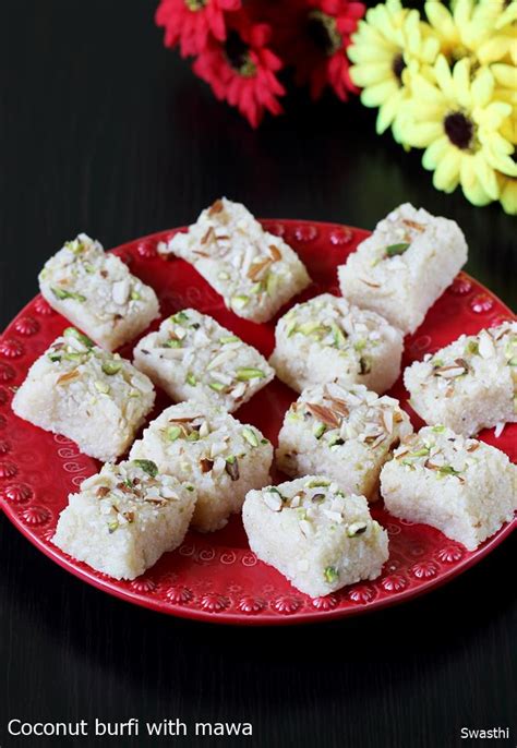 Coconut Barfi Recipe How To Coconut Barfi With Mawa Or Khoya