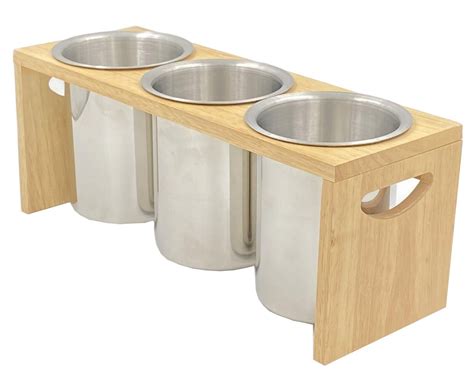 Wskc Caddy For Household Use Stainless Steel Cutlery Holder With Wood