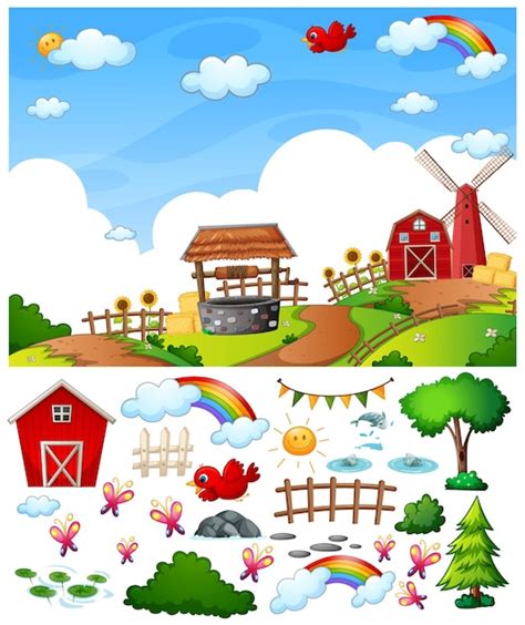 Farm Scene Clipart