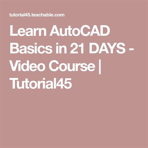 Learn Autocad Basics In 21 Days Video Course Tutorial45 Learn